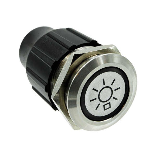 Bouton-poussoir lumineux rond Illuminé