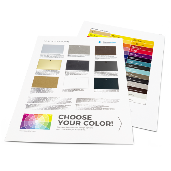 sélection des matériaux et des couleurs